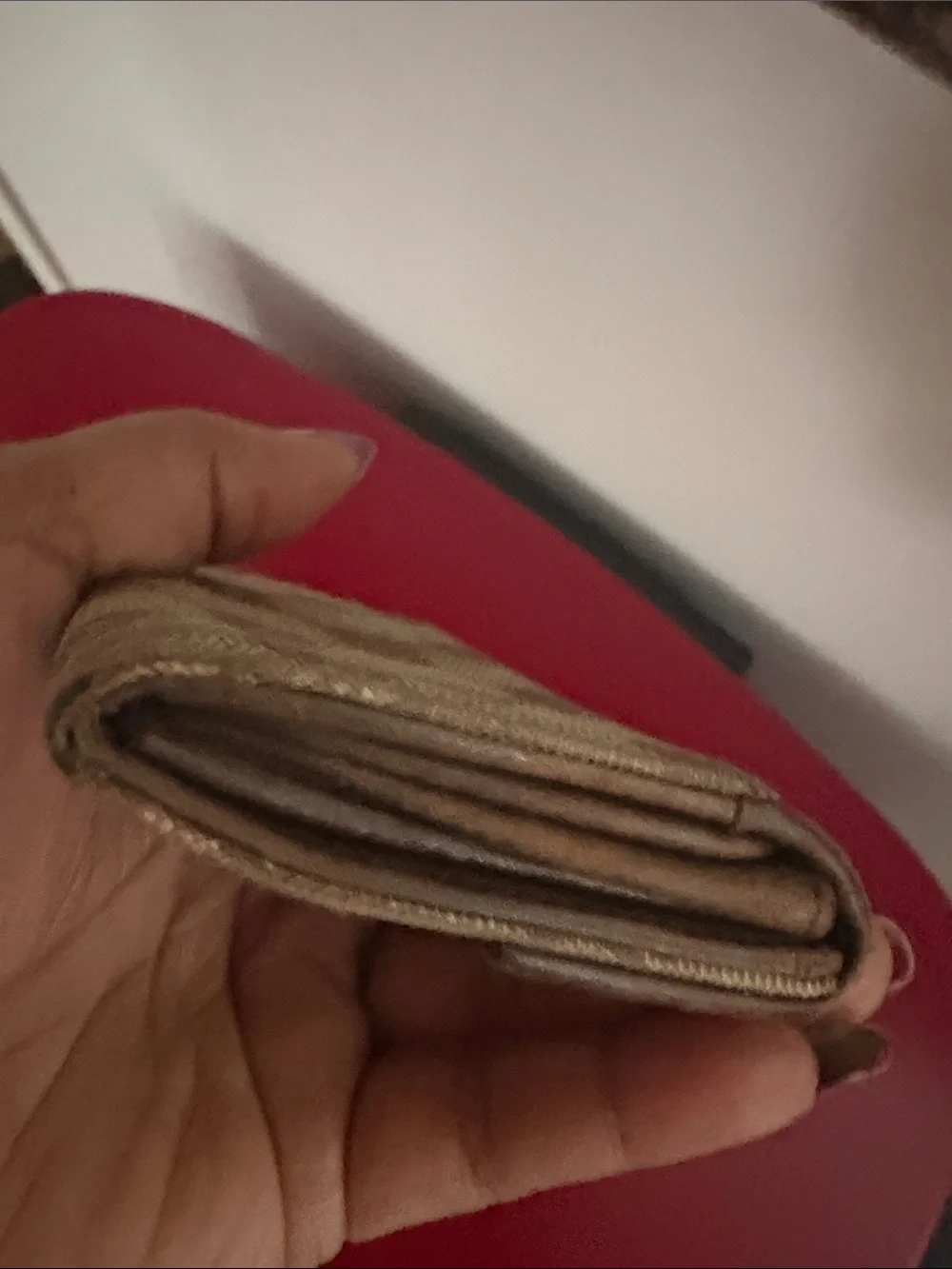 Gucci Brown Monogram Canvas & Leather vintage card holder